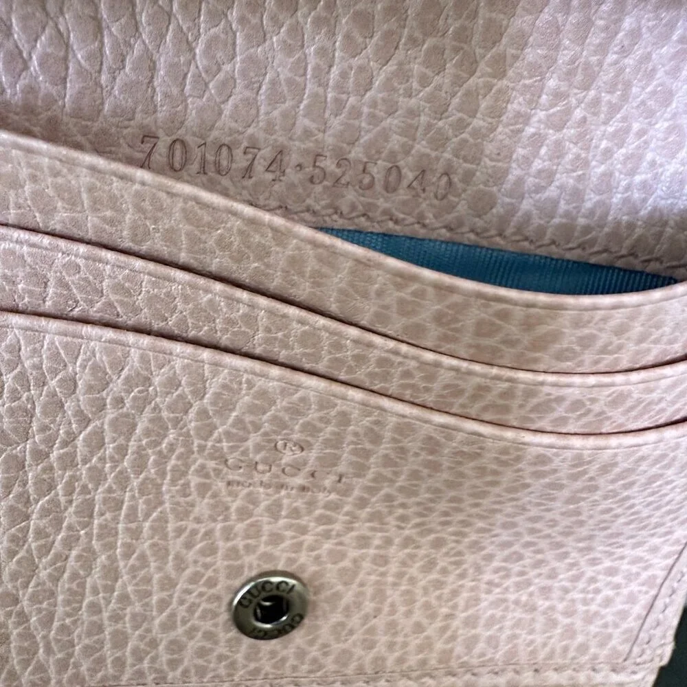 Gucci‎ 701074 Leather Double GG Perfect Pink Shoulder Chain Wallet Bag - Picture 8 of 15